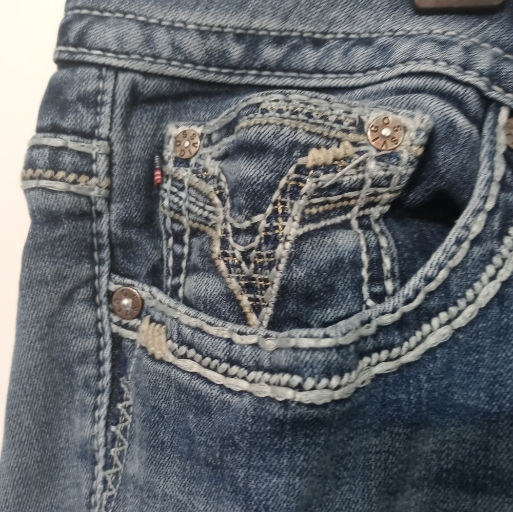 Vicoss Dublin Women's Stretch Medium Wash Boot cut  Jeans w Embroidery sz 16 - Picture 10 of 13